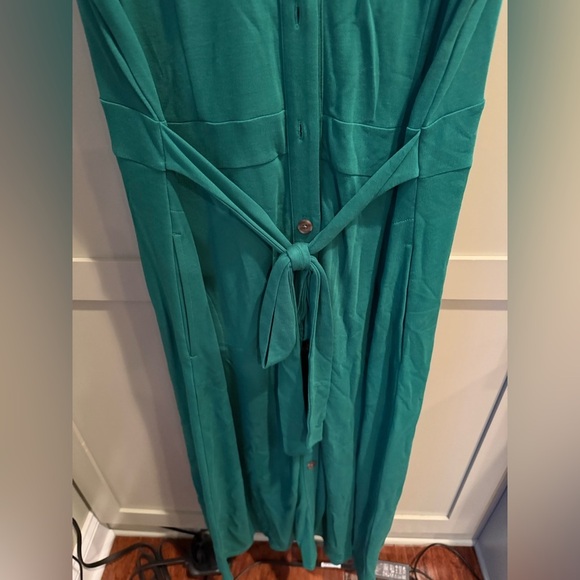 J. Jill Button-Front Midi Dress SZ L; Tie at waist in front or back 20" P2P - Picture 9 of 13
